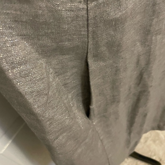 Eileen Fisher Woman Grey/Silver Linen Blend Dress 2X - Picture 5 of 7